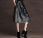 Custom Made To Order Faux Leather Swing Flare  A-line Skirt  Plus 1X-10X  Y299