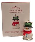 Rare 2021 Hallmark Sweet Charter Member Snowman Christmas Ornament - Exclusive