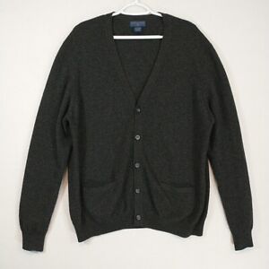 Joseph & Lyman Charcoal Grey Cashmere 5 Button Cardigan With Pockets Size Large