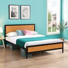 Queen Bed Frame/Mattress Foundation with Rustic Headboard and Footboard