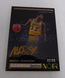 New Listing2018-19 Panini Noir Magic Johnson Spotlight Signatures On Card Auto 02/99 Lakers