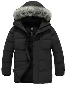 Wantdo Men's Winter Warm Puffer Jacket Thicken  Bubble Coat Waterproof with Hood
