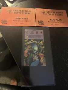 1990 Super Bowl XXIV Ticket Stub 49ers v Broncos Joe Montana MVP + (2) Bus Pass
