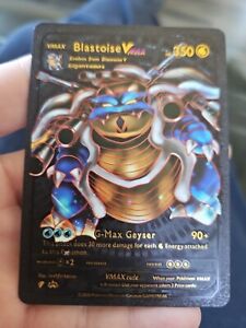 Blastoise VMAX Black Foil Fan Art Pokemon Card HP350 PACK FRESH Free Shipping