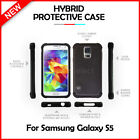 Hybrid Rubber Hard Case Cover for Android Phone Samsung Galaxy S5 Black 200+SOLD