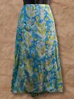 Women’s Vintage Sigrid Olsen Co Blue Floral Pure Silk Midi Skirt US Size 8/M