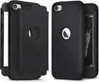 For iPod Touch 5th 6th & 7th Gen - Black Hard Hybrid Nonslip Armor Impact Case