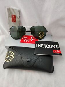 Ray-Ban Aviator Large Metal RB3025 L2823 58mm Black with G-15 Green Lenses