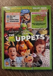 THE MUPPETS 2012 Kermit Miss Piggy Fozzie DISNEY BLUERAY DVD WOCKA WOCKA PACK