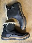 Merrell 9.5 Women’s Black Lined Leather Ankle Boots Toggle Boho Flat Comfy Hike