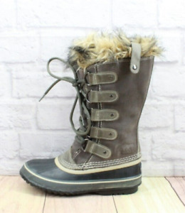 Sorel Joan Of Arctic Women's Brown Leather Waterproof Winter Boots Size 5