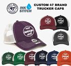 Ink Stitch 47brand Custom Embroidery Logo Texts  Personalized Trucker Caps