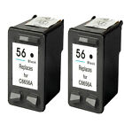2 Replaces For HP 56 Black Ink Cartridges Printer C6656A