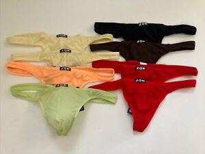 Lot of 8 Thongs Mens Cool Thin Stretchable Underwear US Size M-L with Pouch #311