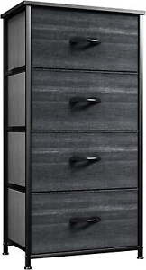Dresser 4 Drawers Storage Furniture Fabric Tower Organizer for Bedroom Pull Bins
