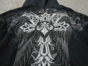 Affliction Men’s Full Zip Hoodie Jacket 3 X  Large Distressed Live Fast