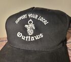 Outlaws MC Motorcycle Club Baseball Hat Black w/ White Stitching Adjustable