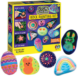 Glow in the Dark Rock Painting Kit: Crafts for Kids Ages 4-8+, Painting Rocks Ar