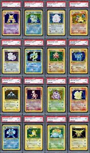 PSA 9 Complete Base Set Unlimited 1 - 16 Holo Set Pokemon Card Charizard MINT