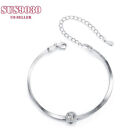 925 Sterling Silver 0.5CT Moissanite Snake Chain Bracelet Fashion Women Jewelry