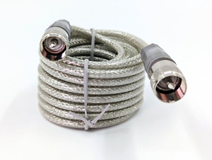 18' CB Antenna Mini-8 Coax Silver Cable w/PL-259 Connectors by TruckSpec®