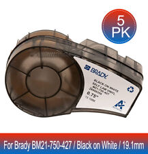 5PK Label Cartridge for Brady BMP21-PLUS M21-750-427 Black/White 3/4