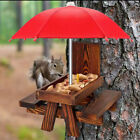 Durable Wooden Squirrel Feeder with Umbrella and Corn Cob Holder - Perfect