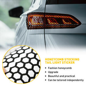 Car Rear Tail Cover Light Black Honeycomb Sticker Tail-lamp Decal Accessories US (For: More than one vehicle)