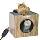 Heated Cat Houses for Outdoor Cats, PETNF Weatherproof Feral Cat House for Indoo