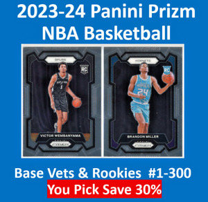 2023-24 Prizm Basketball #1-300 Base Rookie RC & Vet You Pick Complete Your Set
