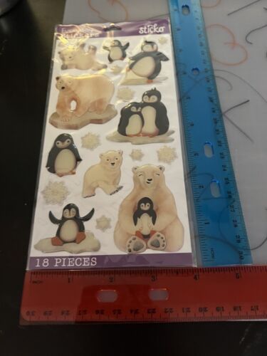 NIP EK Success Sticko Penguins Polar Bears C 2014 18 Stickers Too Cute!!!!!!!!