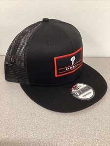 Philadelphia Phillies New Era 9FIFTY Black Patch Snapback Hat Cap New