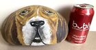 New ListingLarge Hand Painted Dog Head Face Rock Art Stone Unique Gift One of a Kind -heavy