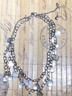 The Loft Silver And Gold Tone Necklace Double Strand Metal Womens Ladies Jewelry