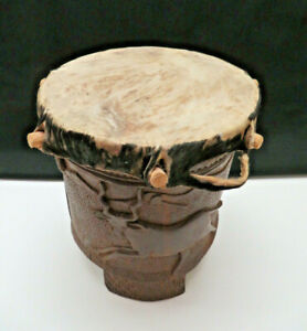 Yoruba Hand Carved African Drum / African Art