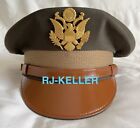 WW2/Korean War Era US Army Military Officers Service Visor Hat Cap Sz: 7-3/8