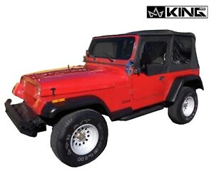 OVS 1987-1995 Fits Jeep Wrangler YJ Soft Top Black Diamond With Tinted Windows (For: Jeep)