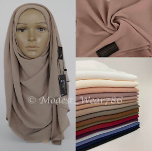 Premium Crinkle Chiffon Hijab Scarf Shawl Muslim Headcover 16 Colors