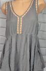 Torrid Womens Plus Size Gray Embroidered Babydoll Top Size 2X New