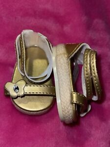 New ListingAmerican Girl 18” Doll Of The Year LEA CLARK Gold Espadrilles Sandals 2016 AG-38