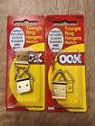 Set of 2 New Brass OOK Medium Triangle Ring Hangers Picture Frame Plate Hooks