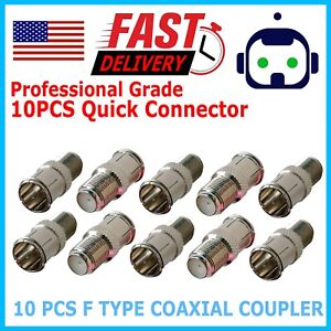 10 pack F-Type Quick Connect Push-On Coaxial Coax Cable Adapter for TV Antenna