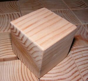 3 Inch Natural Wood Toy Building Block / Cube 3 Inch Size - Made in USA
