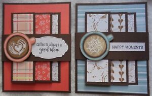 Stampin Up! DOUBLE Card Kit COFFEE Theme Fun Fold A LITTLE LATTE LOVE Amazing