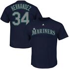 Seattle Mariners #34 Felix Hernandez Player T-shirt Big & Tall MLB