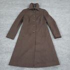 Brooks Brothers Coat Womens 8 Brown Wool Alpaca Blend Trench Overcoat Italy