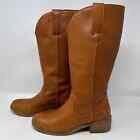 Dingo Homestead Brown Tan Leather Tall Western Boot Stacked Heel Size 7.5