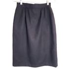 Vintage LJL Sport black wool pencil skirt US made elastic pockets classic Size 8