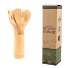 Bamboo Kitchen Utensils, 7 Pieces Cooking Utensils Set with Holder