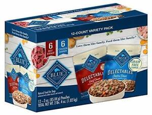 Blue Buffalo Delectables Grain Free Natural Wet Dog Food Topper Variety Pack